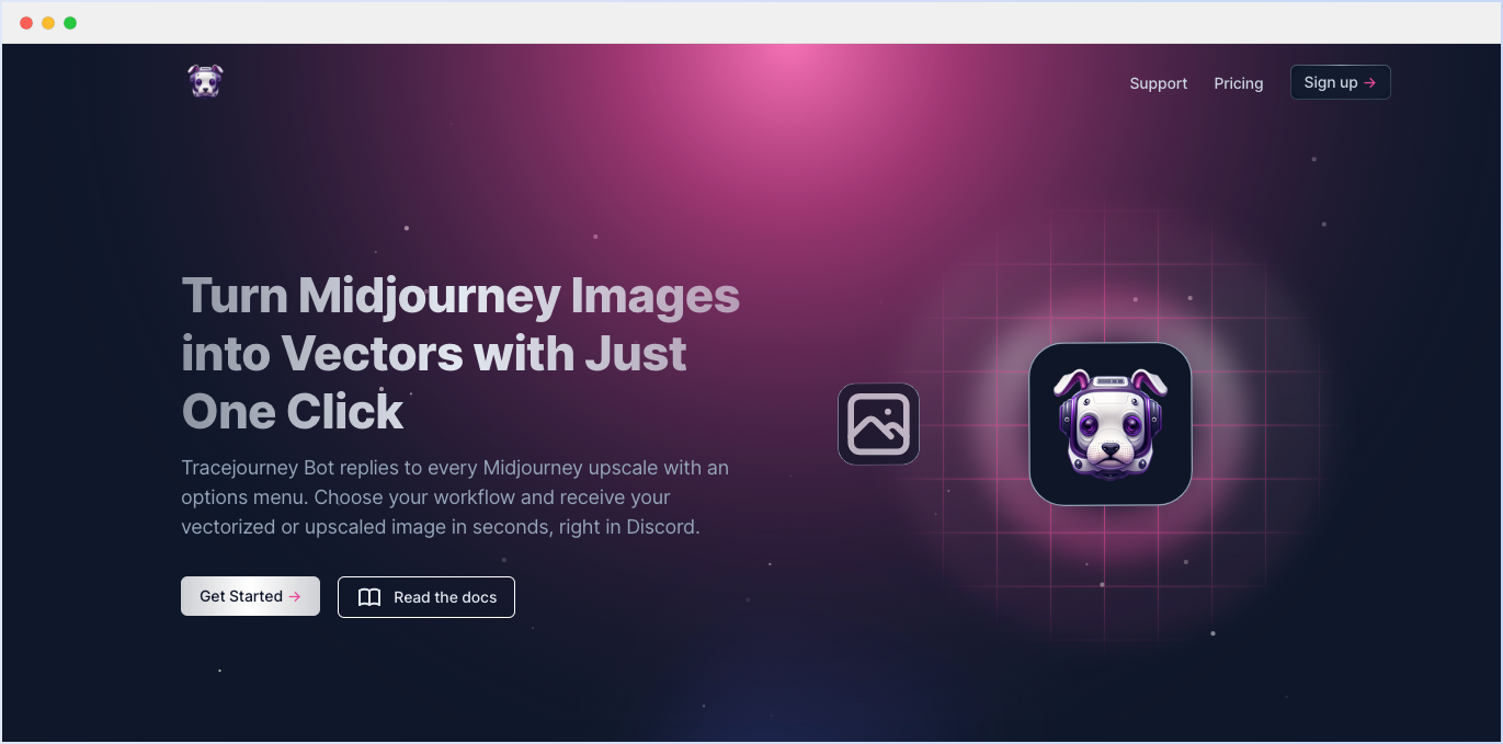 TraceJourney: 一键将Midjourney图像转换为矢量图