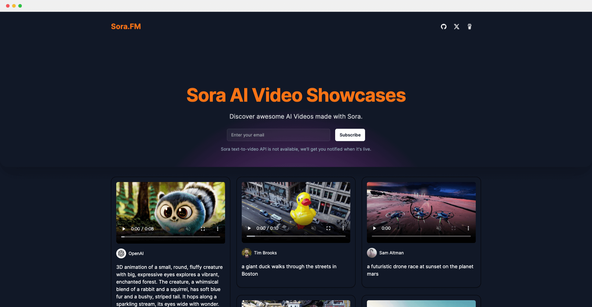 Sora.FM - 开源的 Sora AI 视频生成器模板