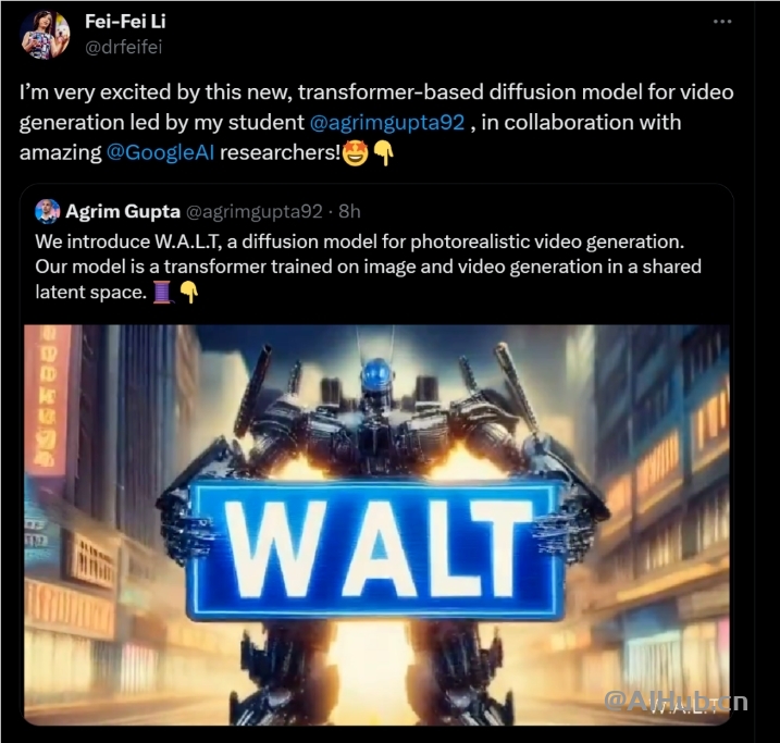 W.A.L.T：通过扩散模型生成逼真视频的AI模型